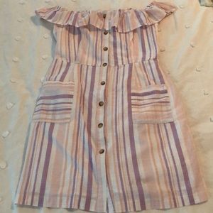 Off the shoulder striped dress